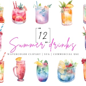 Cocktail Clipart | Watercolor Cocktail Clipart | Zeppelin Cocktail | Signature Cocktails | OTR Cocktails | a wild bloom printables Drinks