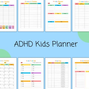 ADHD Planner| Kids ADHD| ASD Planner| Autism Planner| Kids Planner| Printable Kids Planner| Kids School Planner| Kids Home Planner| Planner