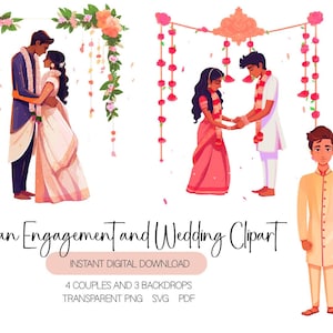 Indian Wedding Clipart Collection - Paren en achtergronden vectorafbeeldingen transparant PNG SVG PDF Art 9 afbeeldingen (27 bestanden) Commercieel gebruik ok