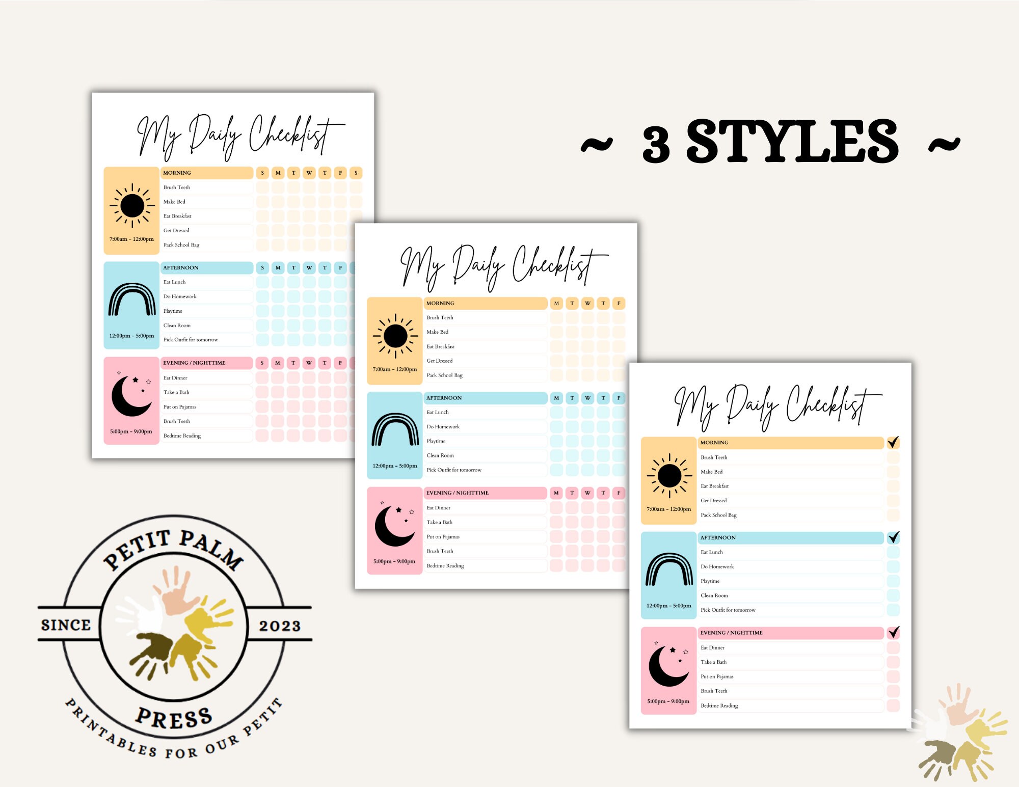 Editable Daily Routine Checklist Kids Toddlers | Personalized Planner ...
