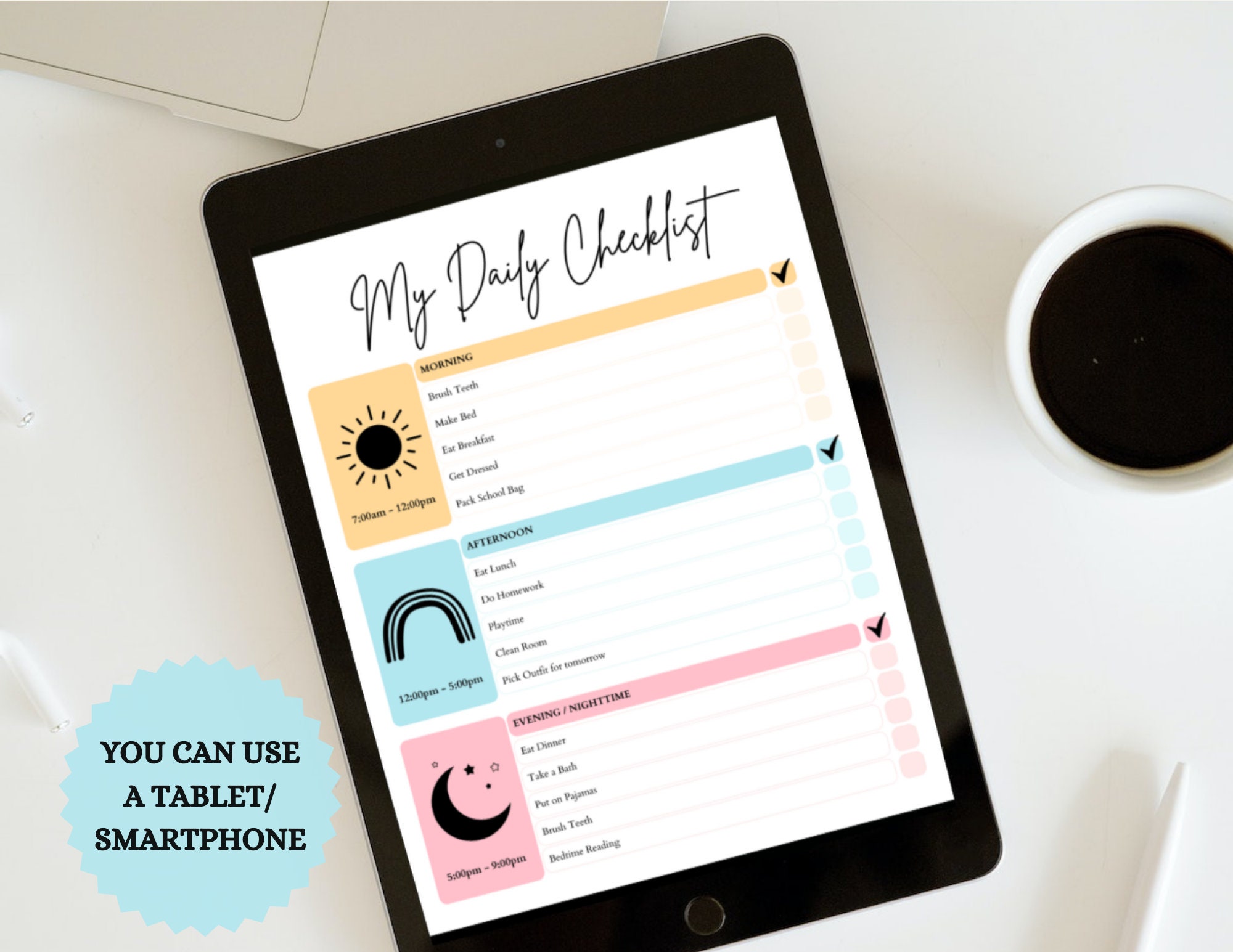 Editable Daily Routine Checklist Kids Toddlers Personalized Planner to ...