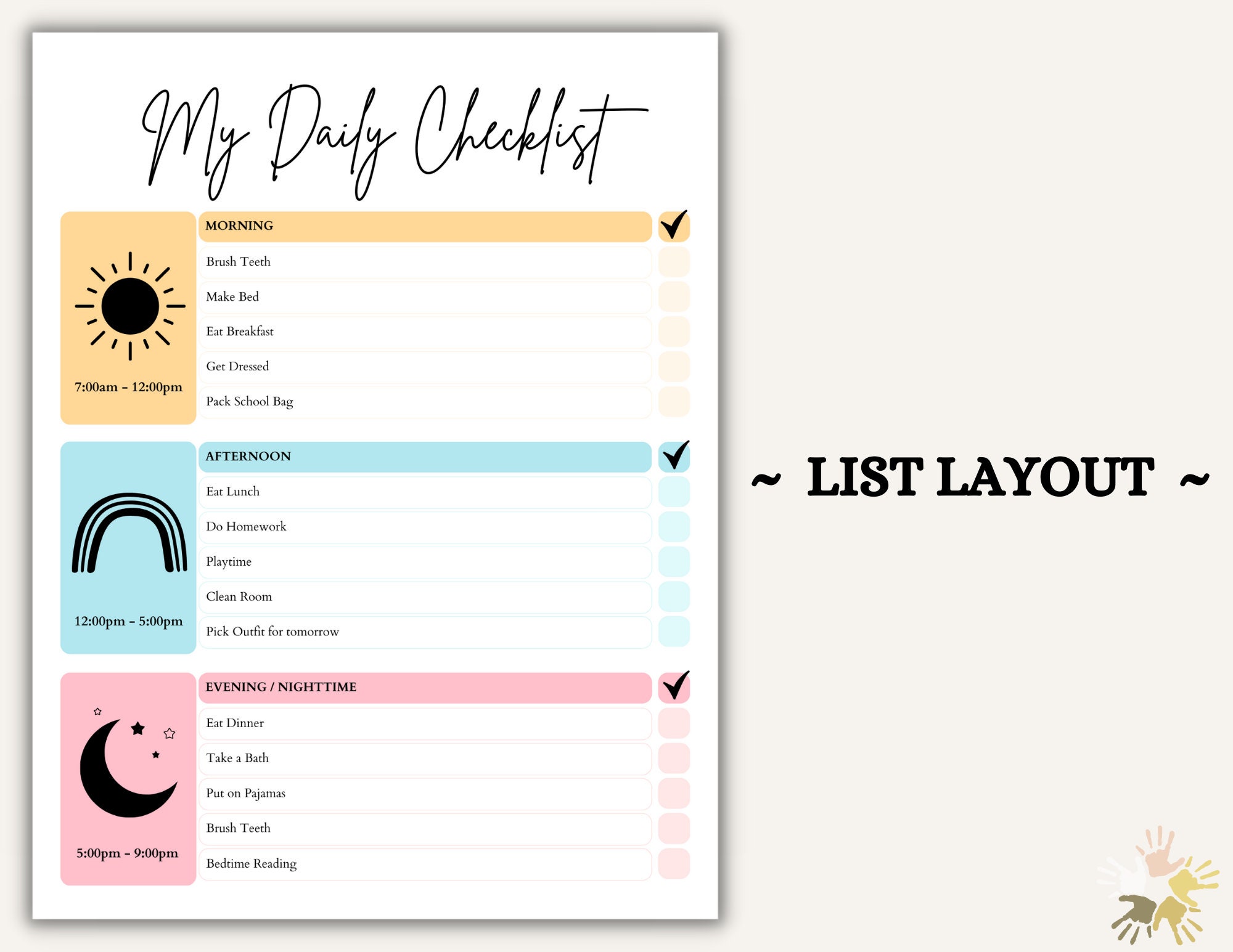 Editable Daily Routine Checklist Kids Toddlers Personalized Planner to ...