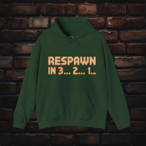 Respawn in 3.. 2. 1.., gamerhoodie, gaming-sweater, videogameliefhebber, gamercadeau, uniseks sweatshirt met capuchon