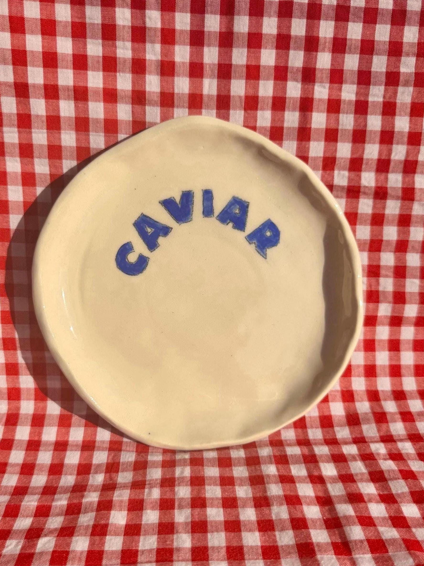 handmade pottery plate, caviar, snack plate, small plate, modern kitchen decor, unique ceramic dish, one of a kind, handmade ceramics