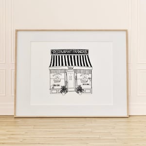 Handmade Sketch Raouls, SOHO, Gift For Her, Downtown, Foodie, NYC Sketches, Wall Art, Apartment Decor, NYC Restaurant, Custom Order