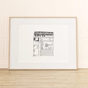 Handgemachte Skizze, The Commons Schnürsenkel, Kaffee Dekor, NYC Skizzen, Wandkunst, Kaffeekultur, NYC Geschenk, Geschenk für Sie, Wohndekor