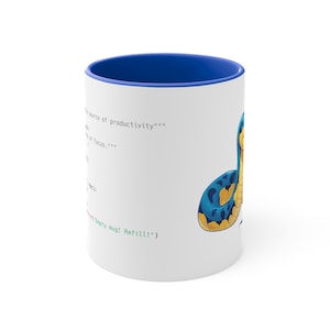 Python Code Snake 11oz Accent Mug - Fun Gift for Developers, Python Programmers, Software Engineers, Coffee Lovers, Coding Humor