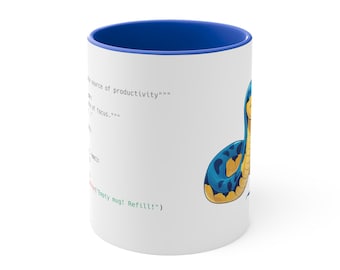 Taza de 11oz con Serpiente de Código Python - Regalo Divertido para Desarrolladores, Programadores Python, Ingenieros y Amantes del Café