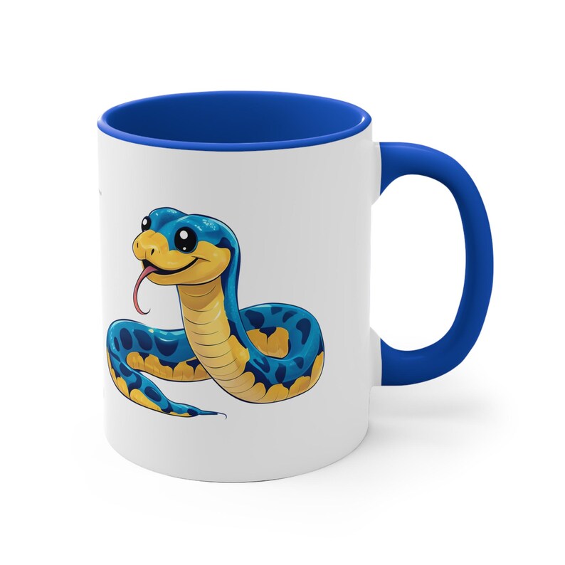 Python Programming Mug - Python Code and Snake (Blue Accent, 11oz) image 2