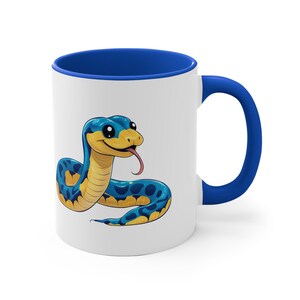 Kubek Python Code Snake 11oz Accent - zabawny prezent dla programistów, programistów Pythona, inżynierów oprogramowania, miłośników kawy, miłośników kodowania zdjęcie 2
