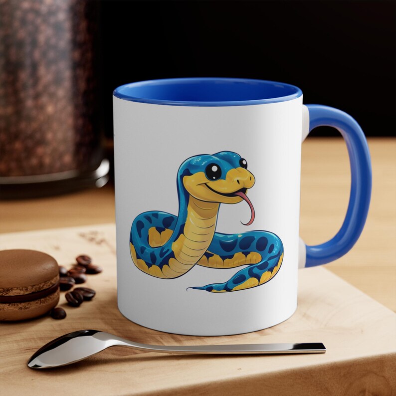 Kubek Python Code Snake 11oz Accent - zabawny prezent dla programistów, programistów Pythona, inżynierów oprogramowania, miłośników kawy, miłośników kodowania zdjęcie 4