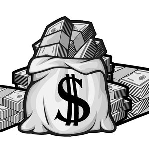 Pile di soldi e Sacco di soldi Sacco di soldi Pile di soldi - Download digitale istantaneo - file png-jpeg