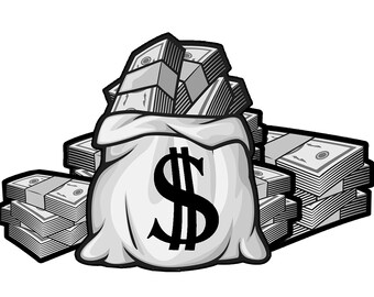 Stacks of Money & Money Bag Money Bag Money Stacks Instant Digital Download  Png-jpeg File - Etsy