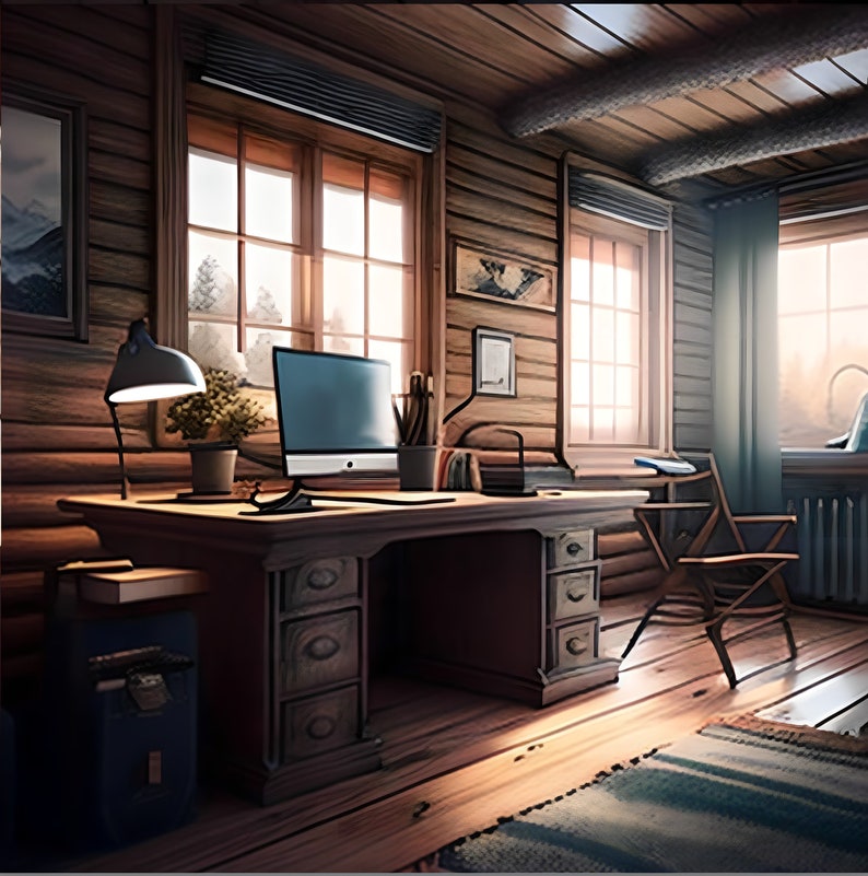 4pc. Wooden House Zoom Backgrounds Etsy