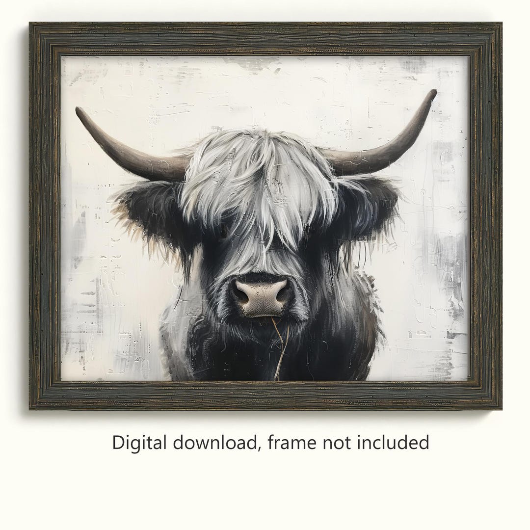 Rustic Highland Cow Wall Art – Handmade Natural Design main image 0