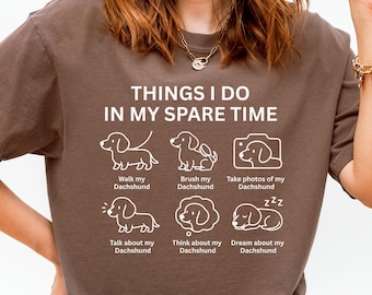 Camiseta de perro salchicha, regalo divertido para mamás de perros, camiseta Comfort Colors para amantes de los perros salchicha