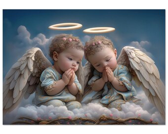Praying Baby Angels Art Print – Premium Matte Paper Poster - Etsy