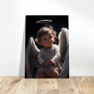 Baby Guardian Angel PREMIUM Matte Paper Poster . Art Work by Marina Blue Studio -