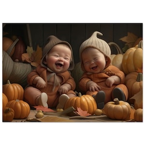 Pumpkin Babies - Poster su carta opaca di alta qualità - Opera d'arte di Marina Blue Studio