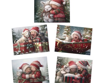 Christmas Multi-Design Greeting Cards (5-Pack) Design by Marina Blue Studio