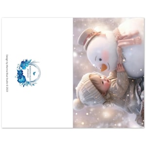 Vuoi costruire un pupazzo di neve? - Confezione da 10 biglietti di auguri doppi con buste (USA e CA) Marina Blue Studio Design