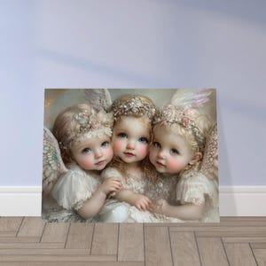 Three Angels - Premium Matte Paper Poster - Wall Art by Marina Blue Studio 15x20 cm / 6x8″