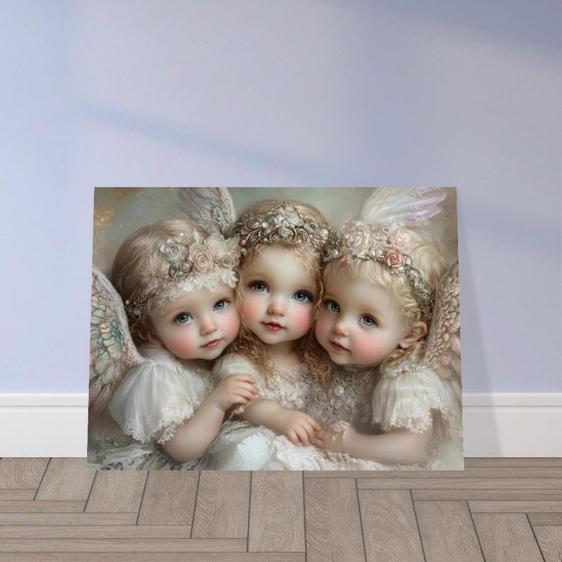 Three Angels - Premium Matte Paper Poster - Wall Art by Marina Blue Studio 15x20 cm / 6x8″