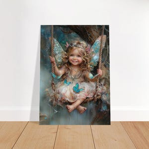 Swinging Fairy - Poster in carta opaca di alta qualità - Art Design di Marina Blue Studio