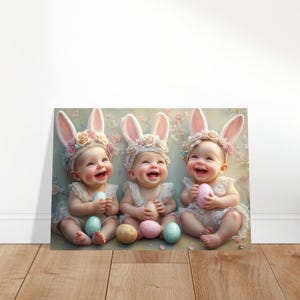 Sweet Bunnies - Fine Art Poster- Art Design by Marina Blue Studio