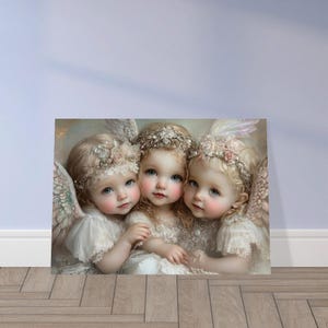 Three Angels - Premium Matte Paper Poster - Wall Art by Marina Blue Studio A4 21x29.7 cm / 8x12″