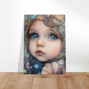 Ocean in Her Eyes - Poster con stampa artistica su carta opaca di alta qualità - Art Design di Marina Blue Studio