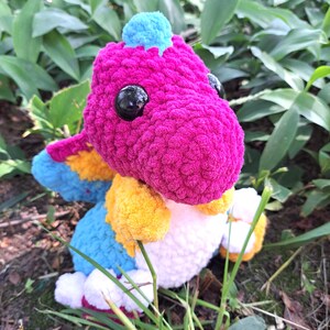 Amigurumi Pansexual Pride Flag Dragon Crochet Plushie