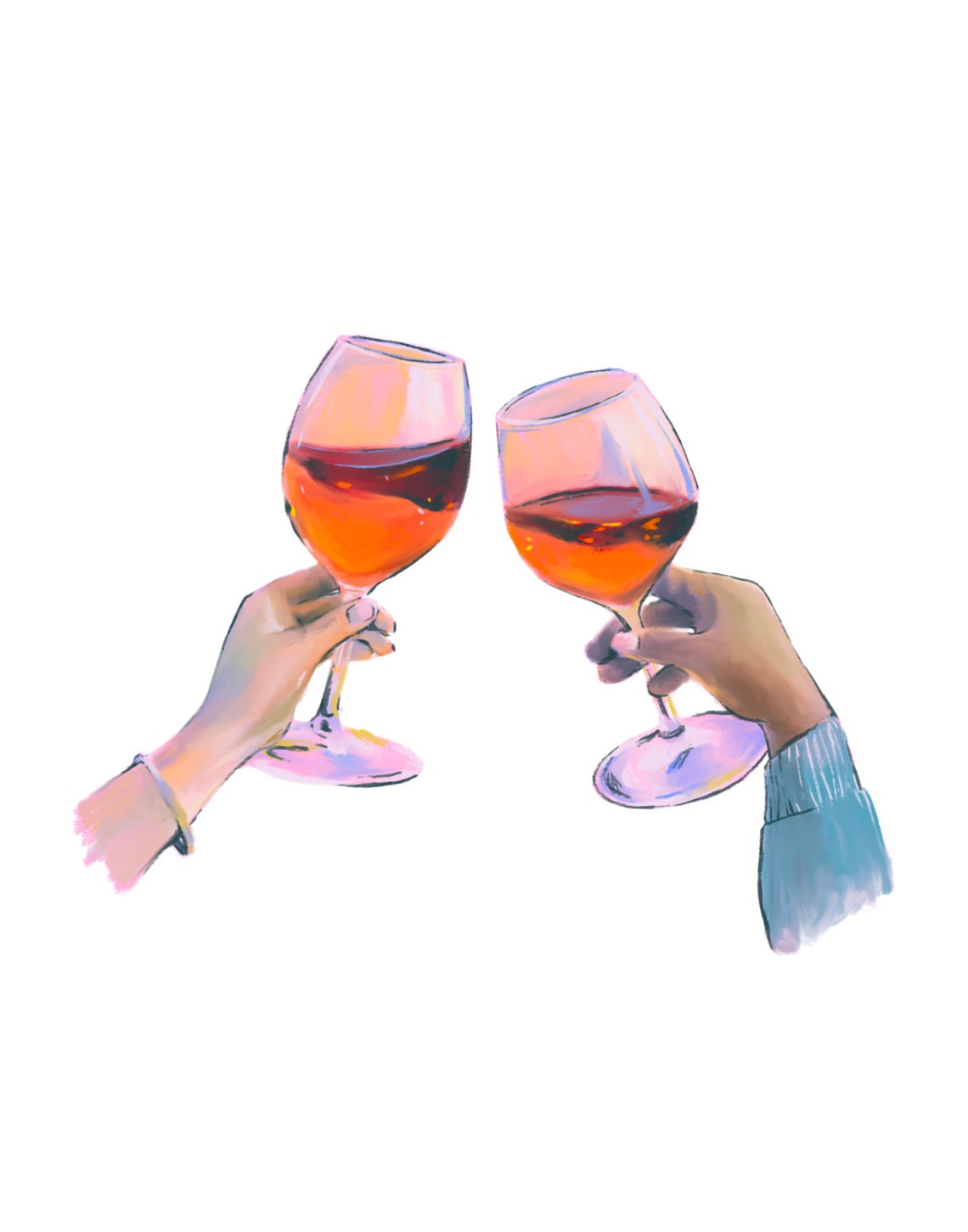 Cheers Digital Wall Art Wine Glasses Home Bar Decor Etsy