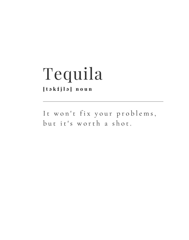 Tequila Art Definition Wall Art Digital Wall Art Etsy