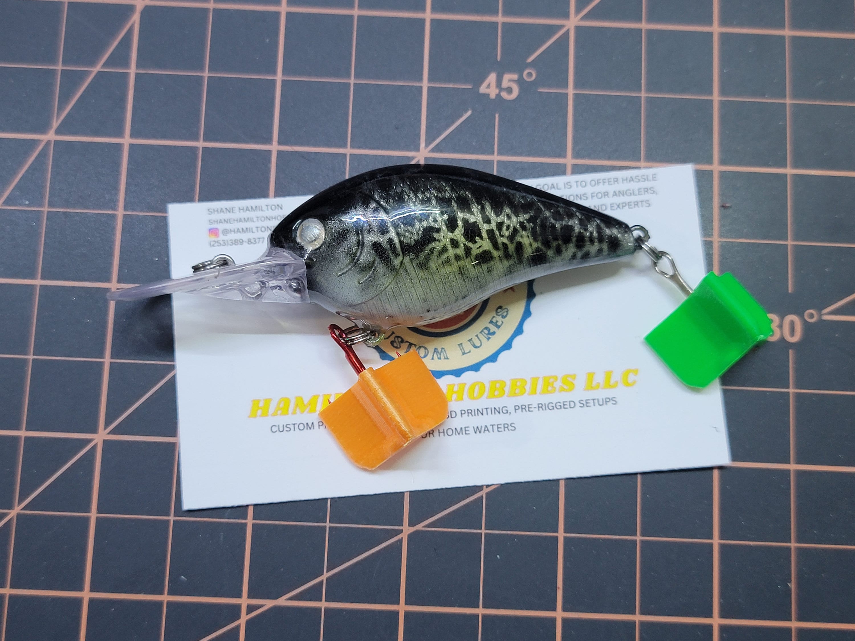 Custom Painted One Eyed Black Crappie Pattern Diving Crankbait