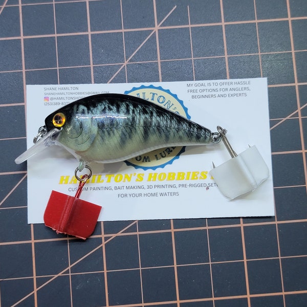 Op maat geschilderde Blue Bass Square Bill Crankbait