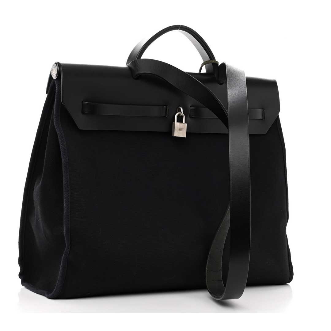 Hermes toile clearance vache calfskin herbag