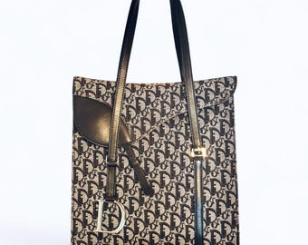 ディオール　ハンドバッグ　トートバッグ　ヴィンテージ Dior】クリスチャンディオール ブックトート ミディアム トートバッグ