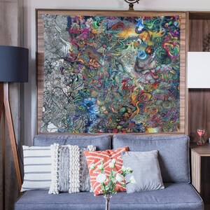 Psychedelic Fractal Trippy Wall Tapestry - Bohemian Room Decor | Wall Tapestry - Psychedelic Room Decor - #03