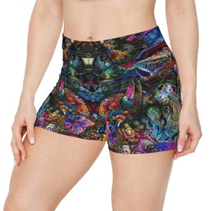 Trippy Mushroom Festival Shorts - Psychedelic Mushroom Shorts | Trippy and Colorful
