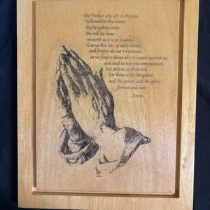 Laser engraved Our Father Plaque