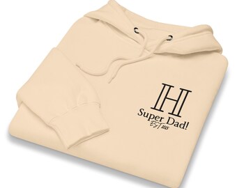 Personalisierter Super Dad Hoodie, Benutzerdefinierte Initial & Est. Jahr