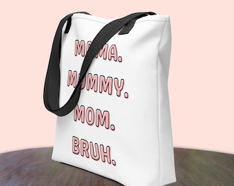 Bolsa de mano divertida con texto "Vida de mamá": Mamá, mami, mamá, hermano