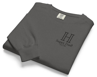 Sudadera personalizada para papá: inicial bordada, superpapá, año personalizado, regalo de Navidad para papá