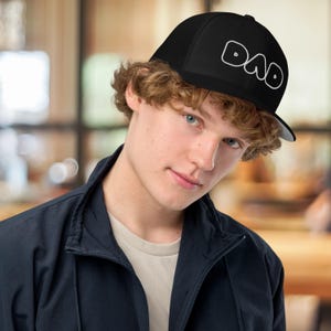 Dad Trucker Hat, Closed-Back Embroidered Cap for Fathers, White Stitching, Gift for New Dads, Cool Dads & Rad Dads