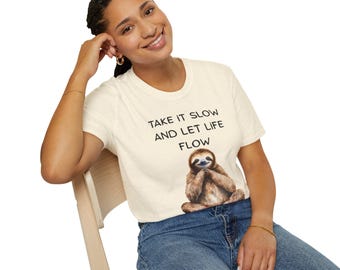 Casual Sloth Graphic Tee: Unisex Ring-Spun Cotton Relaxation Shirt