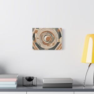 Boho Sun and Moon Canvas Art: Mid-Century Modern Geometric Print