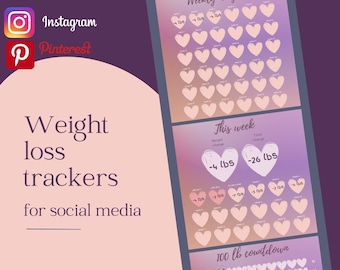 Gewichtsverlies bijhouden Instagram-sjabloon, gewichtsverlies insta IG, Pinterest