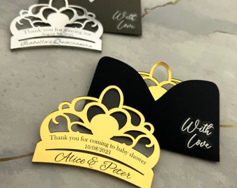 Baby Shower Favors,Crown Magnets,Quinceañera,Wedding Favors,Gold and Silver Ornaments,Welcoming Favors, Personalized Gift,Bridesmaid Gift