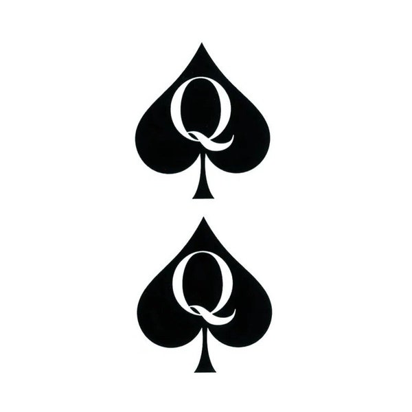 Queen of Spade | Two pack temporary tattoo | 1.8” high | Hotwife | Snowbunny